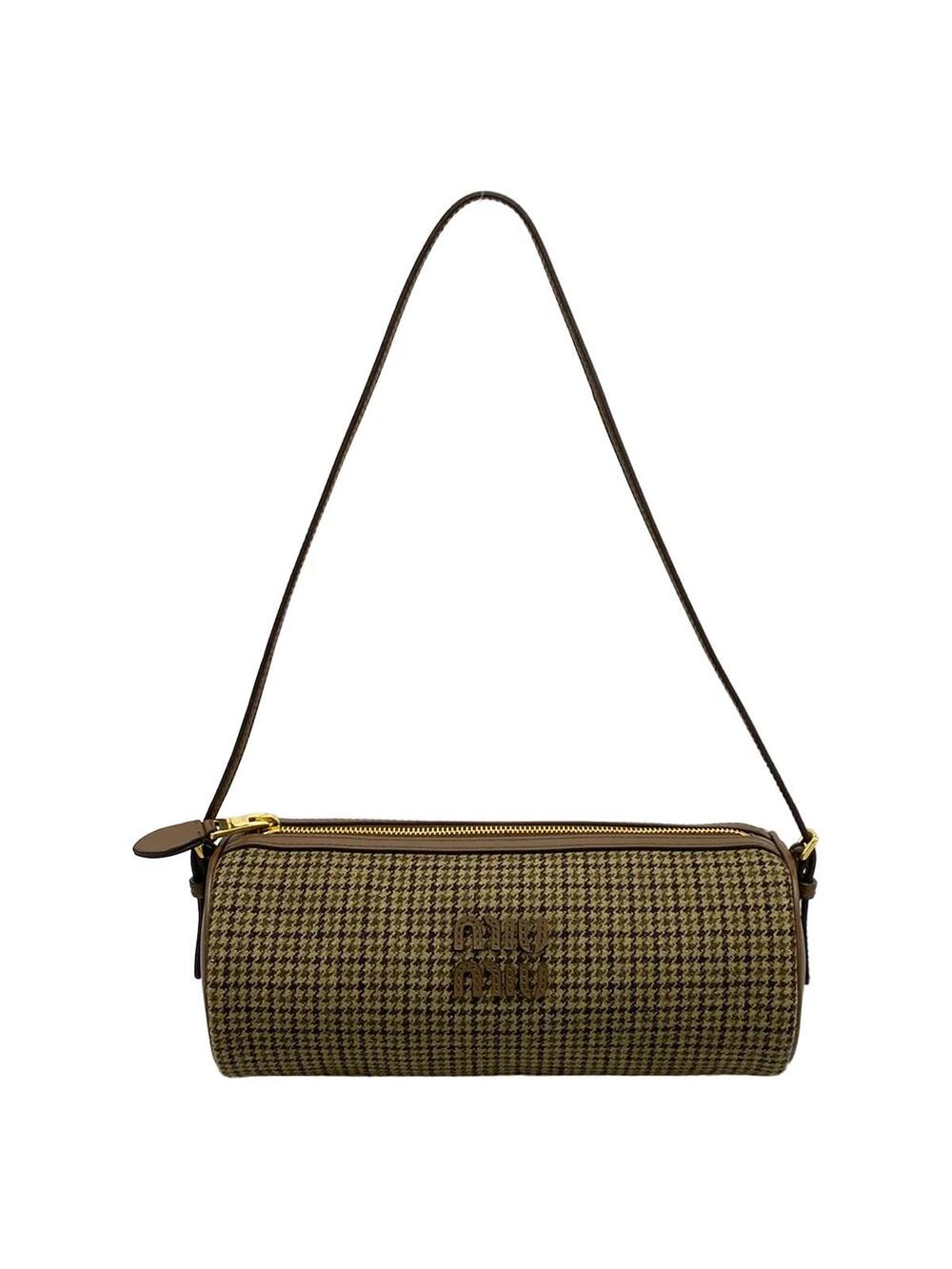 Miumiu Beige Dark Brown Wool Leather #371726M14B